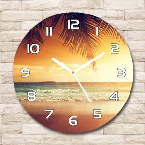 Skleněné hodiny kulaté Tropická pláž pl_zso_30_f_61252272