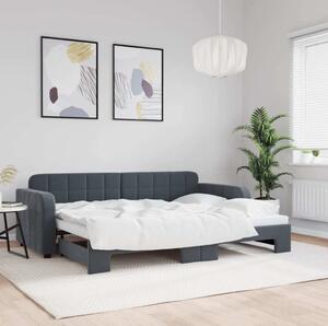 VidaXL Válenda s přistýlkou 80 x 200 cm samet [3196921] Barva: Tmavě šedá