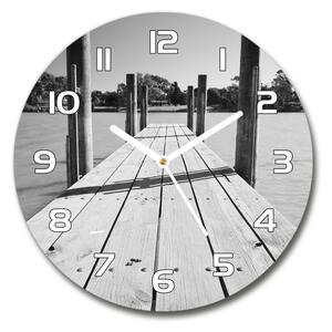 Skleněné hodiny kulaté Dřevěné molo pl_zso_30_f_62200965