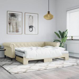 VidaXL Válenda s přistýlkou 90 x 200 cm umělá kůže [3197726] Barva: krémová