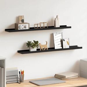 VidaXL Poličky na zarámované obrázky 2 ks 80 x 9 x 3 cm MDF [323936] Barva: Černá