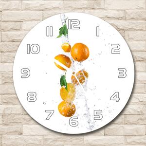 Skleněné hodiny kulaté Pomeranče a voda pl_zso_30_f_63072139