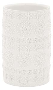 Spirella kelímek na kartáčky RELIEF, bílý, porcelán