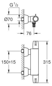 Grohe termostatická baterie k umyvadlu Grohtherm Special 34666, 1 ks