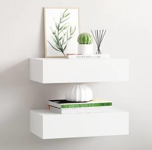 VidaXL Nástěnné police se zásuvkami 2 ks 40 x 23,5 x 10 cm MDF [330246] Barva: Bílá