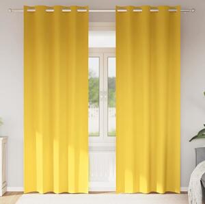 VidaXL Závěsy na zatemnění s kroužky 2 ks 225 x 140 cm Polyester [4107415] Barva: horčicově žlutá