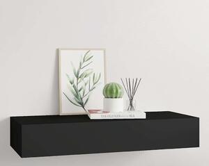 VidaXL Nástěnná police se zásuvkou 60 x 23,5 x 10 cm MDF [330259] Barva: Černá