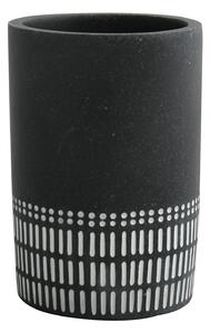 Spirella kelímek na zubní kartáčky YUMA, černo-bílý, polyresin