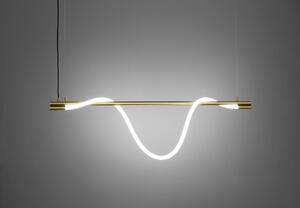 ZAHO Závěsné LED svítidlo SPRITZER BRASS, 34W, d. 140 cm Barva: Mosaz, Teplota světla: 3000K - teplá bílá, Stmívání, řízení: ON/OFF (bez stmívání)