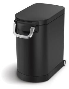 Simplehuman kontejner na 25 L granulí, 11-13 kg suchého krmiva, vzduchotěsný, černá ocel