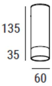 ZAHO Stropní svítidlo STRAW 2C, 1xGU10, v. 170 mm Barva: Bílá-černá