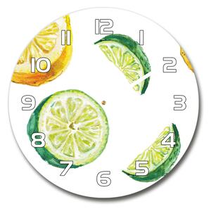 Skleněné hodiny kulaté Citron a limetka pl_zso_30_f_67543489