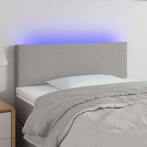 VidaXL Čelo postele s LED 100x5x78/88 cm textil [3121329] Barva: světle šedá