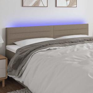 VidaXL Čelo postele s LED 200x5x78/88 cm textil [3121776] Barva: taupe