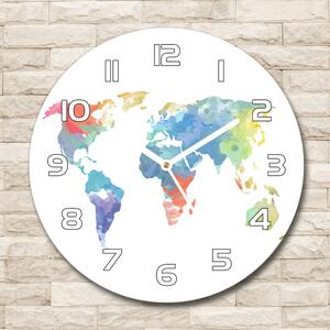 Skleněné hodiny na stěnu Mapa světa pl_zso_30_f_69891500
