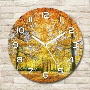 Skleněné hodiny kulaté Podzimní les pl_zso_30_f_70578437