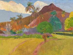 Obrazová reprodukce Bright Tahitian Landscape (Vintage Mountains) - Paul Gauguin, (40 x 30 cm)
