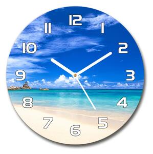 Skleněné hodiny kulaté Tropická pláž pl_zso_30_f_72192051