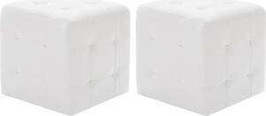 VidaXL Taburety 2 ks 30 x 30 x 30 cm umělá kůže [278389] Barva: Bílá
