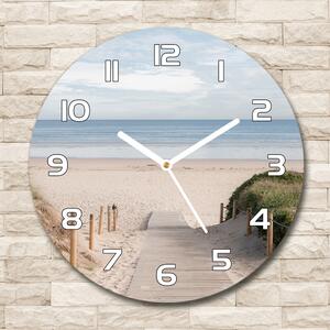 Skleněné hodiny kulaté Stezka na pláž pl_zso_30_f_74072436