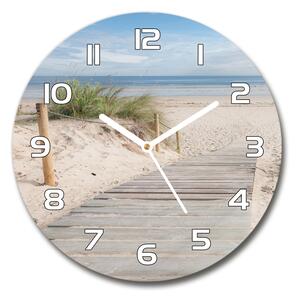 Skleněné nástěnné hodiny kulaté Pláž pl_zso_30_f_74072546