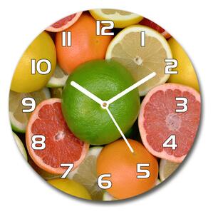 Skleněné hodiny kulaté Citrusové ovoce pl_zso_30_f_75213206