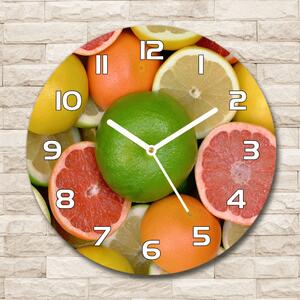 Skleněné hodiny kulaté Citrusové ovoce pl_zso_30_f_75213206