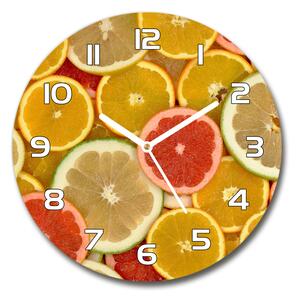 Skleněné hodiny kulaté Citrusové ovoce pl_zso_30_f_75221709