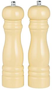 Sada 2 dřevěných světle žlutých mlýnků na sůl a pepř LIGHT YELLOW