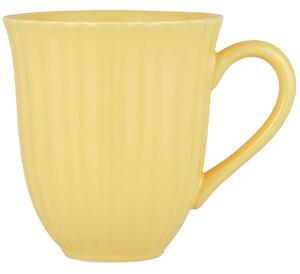 Žlutý keramický hrnek s vroubky MYNTE LEMONADE