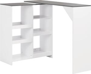 VidaXL Barový stůl s pohyblivým regálem 138 x 39 x 110 cm [280225] Barva: Šedá