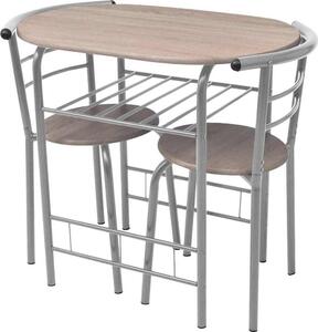 VidaXL Snídaňový barový set MDF [243002] Barva: Stříbrná