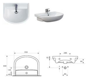 Kingsbath Auriga 55 koupelnová skříňka s umyvadlem