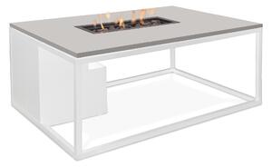 Stůl s plynovým ohništěm COSI- typ Cosiloft 120 bílý rám / deska šedá Exteriér | Ohniště