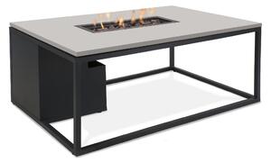Stůl s plynovým ohništěm COSI- typ Cosiloft 120 černý rám / deska šedá Exteriér | Ohniště