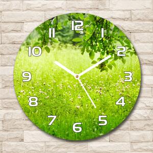 Skleněné hodiny na stěnu Zelená louka pl_zso_30_f_78819198
