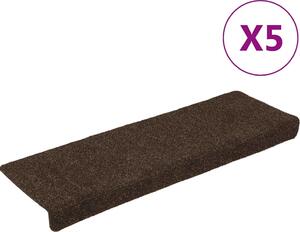 VidaXL Schodové rohože samolepicí 15 ks 65 x 21 x 4 cm s obdélníkovým okrajem [134563] Barva: Hnědá