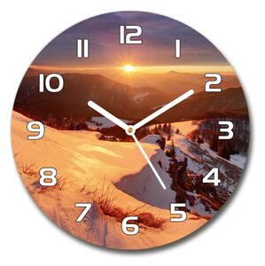 Skleněné hodiny na stěnu Zima v horách pl_zso_30_f_80261323