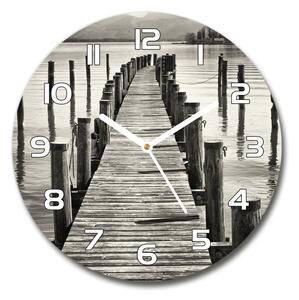 Skleněné hodiny na stěnu Dřevěné molo pl_zso_30_f_80039561