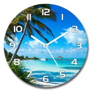 Skleněné hodiny na stěnu Tropická pláž pl_zso_30_f_80340825