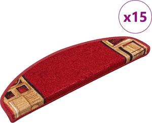 VidaXL Samolepící nášlapy na schody 15 ks 65 x 21 x 4 cm [322413] Barva: Červená