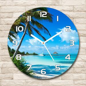 Skleněné hodiny na stěnu Tropická pláž pl_zso_30_f_80340825