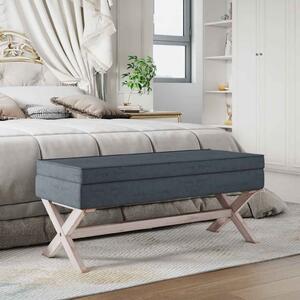VidaXL Stolička s úložným prostorem 110x45x49 cm samet [344526] Barva: Tmavě šedá