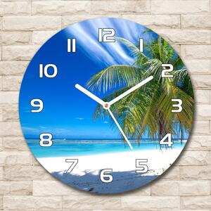Skleněné hodiny kulaté Tropická pláž pl_zso_30_f_82585815