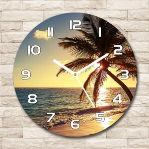 Skleněné hodiny kulaté Tropická pláž pl_zso_30_f_83274893