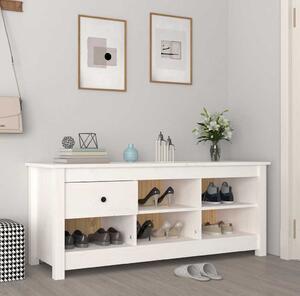 VidaXL Botník 110 x 38 x 45,5 cm masivní borovice [814594] Barva: Bílá