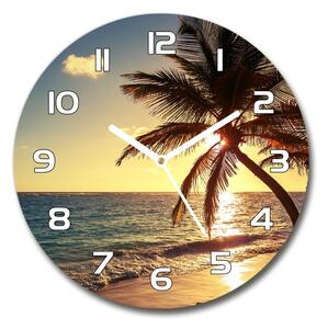 Skleněné hodiny kulaté Tropická pláž pl_zso_30_f_83274893
