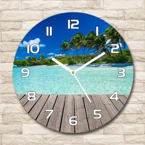 Skleněné hodiny kulaté Tropická pláž pl_zso_30_f_83145029