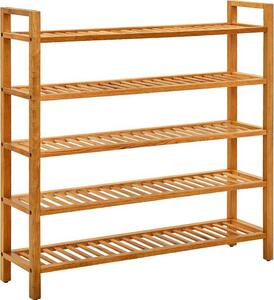 VidaXL Botník s 5 policemi 100 x 27 x 100 cm masivní dubové dřevo [331751]