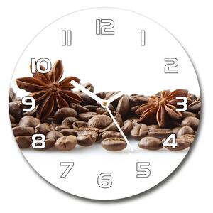 Skleněné hodiny kulaté Zrnka kávy skořice pl_zso_30_f_84266938